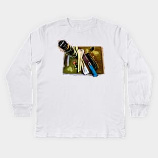 Chef and Knife digital art Kids Long Sleeve T-Shirt